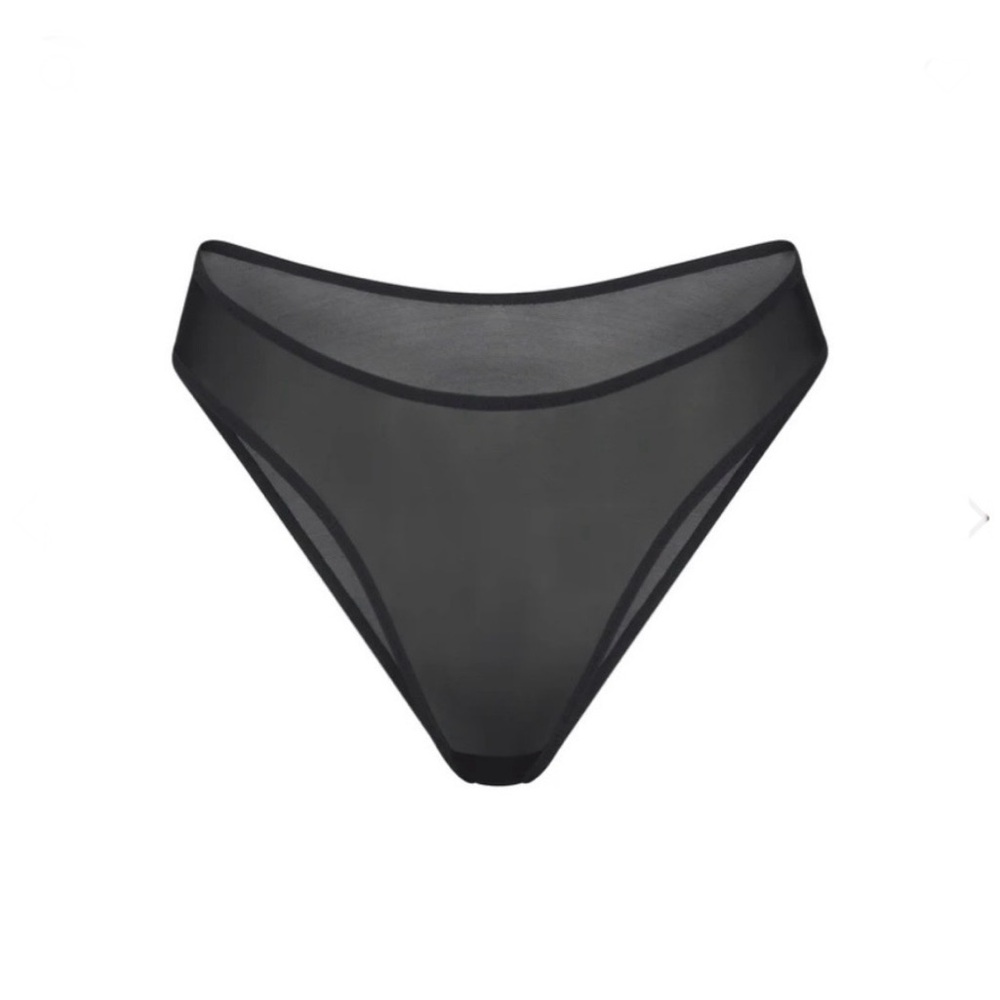 Skims Ultra Fine Mesh Bikini Onyx NWT Black Size XXS